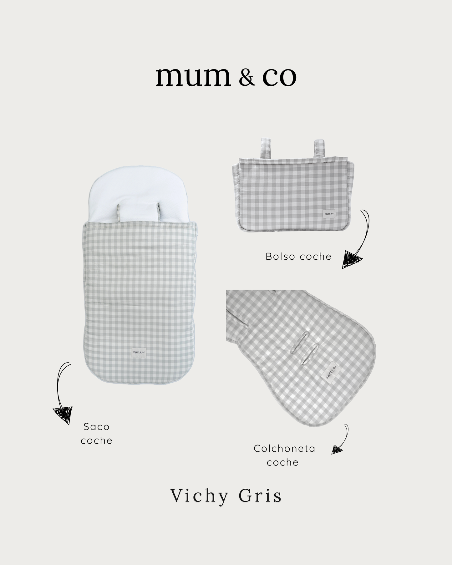 TRIPACK Vichy Gris
