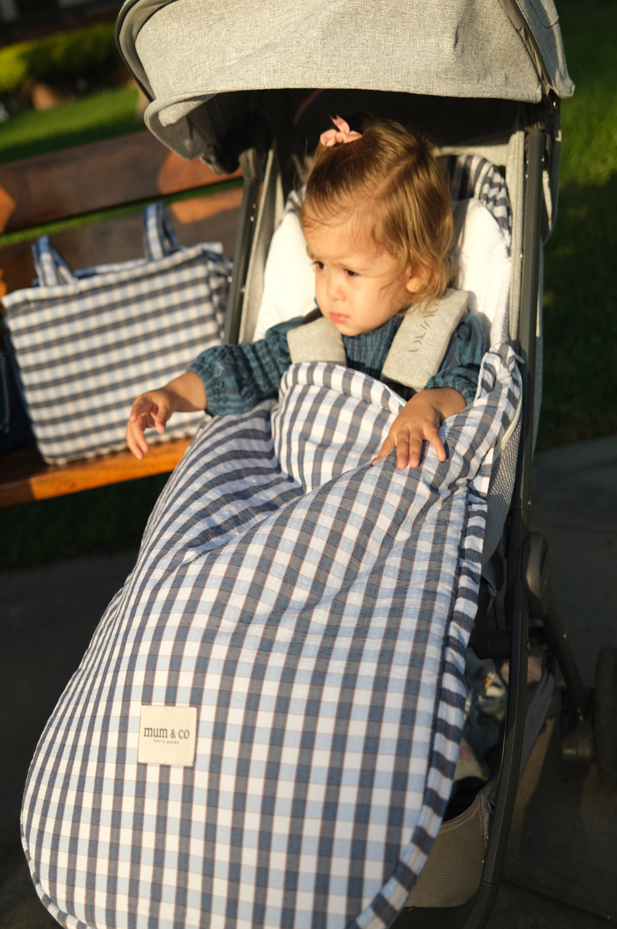 Saco Coche Vichy azul