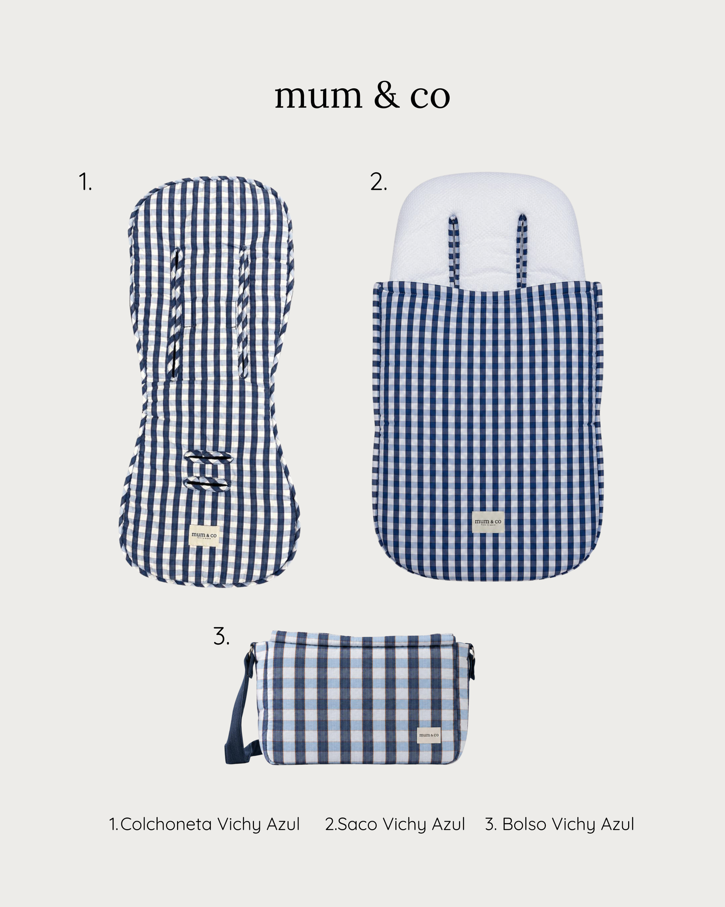Set Completo Vichy Azul