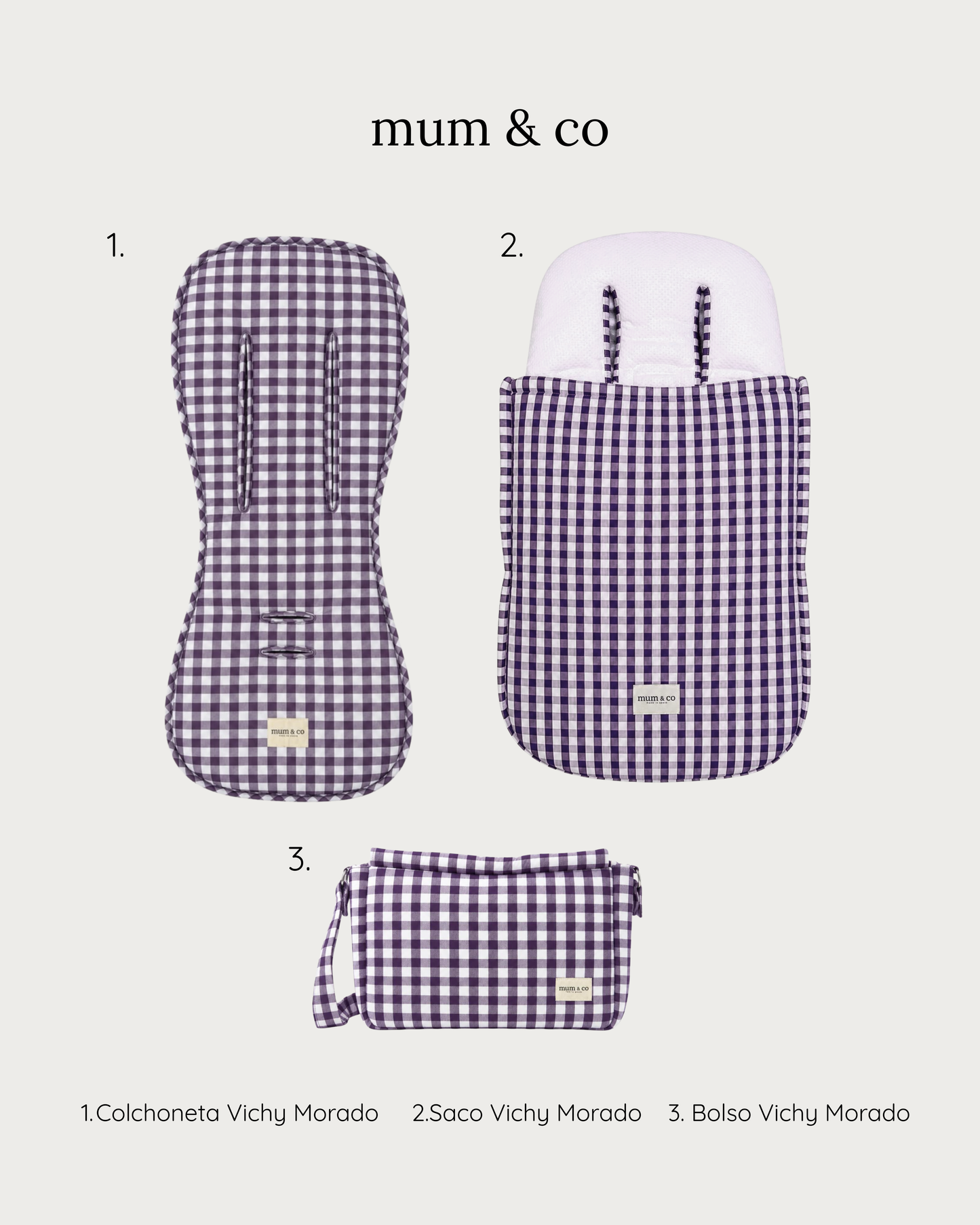 Set Completo Vichy Morado