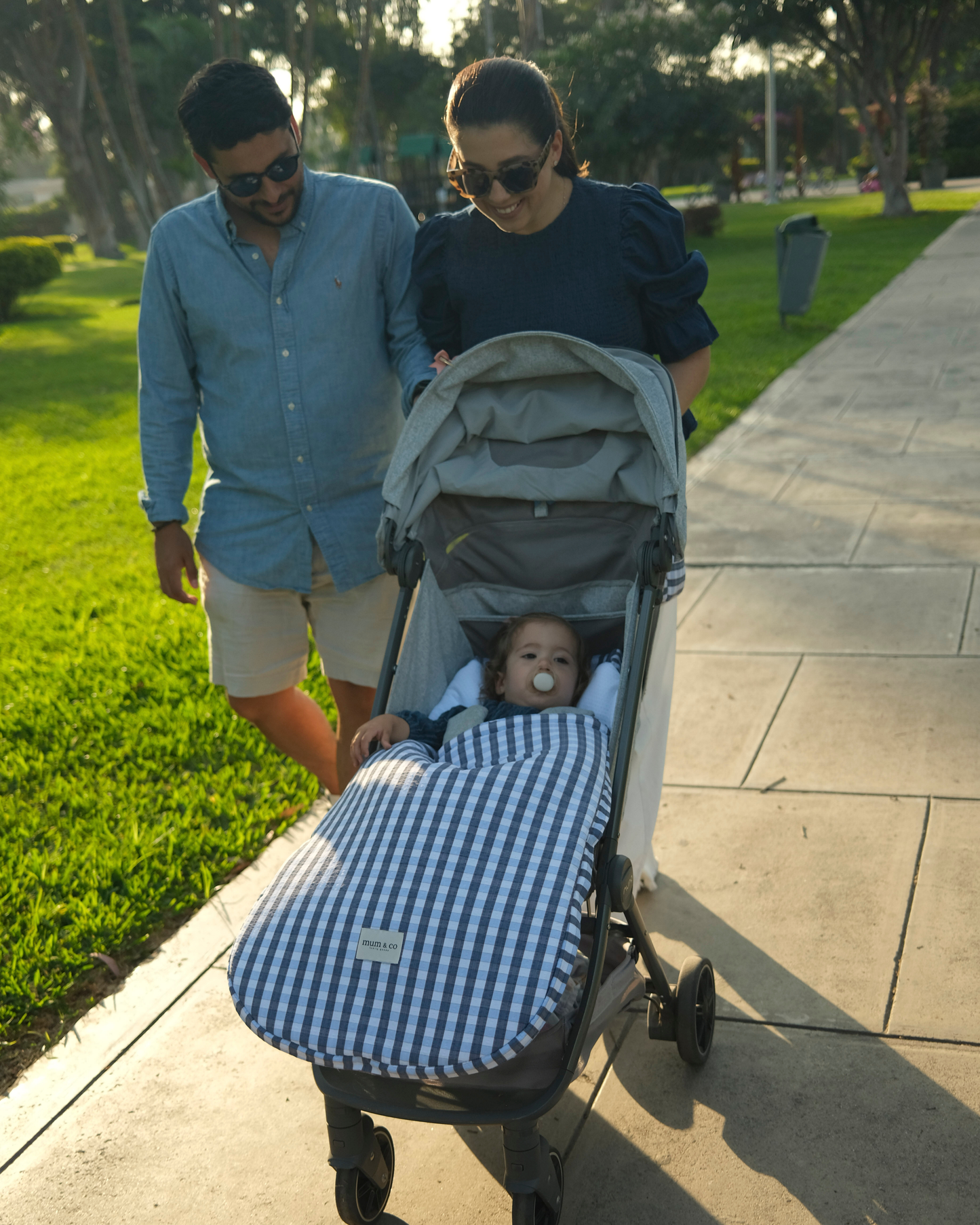 Saco Coche Vichy Azul
