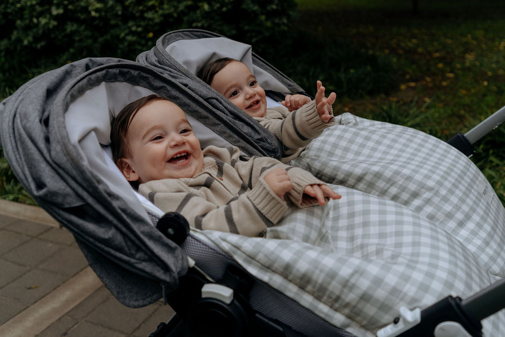 Saco Coche Vichy Gris