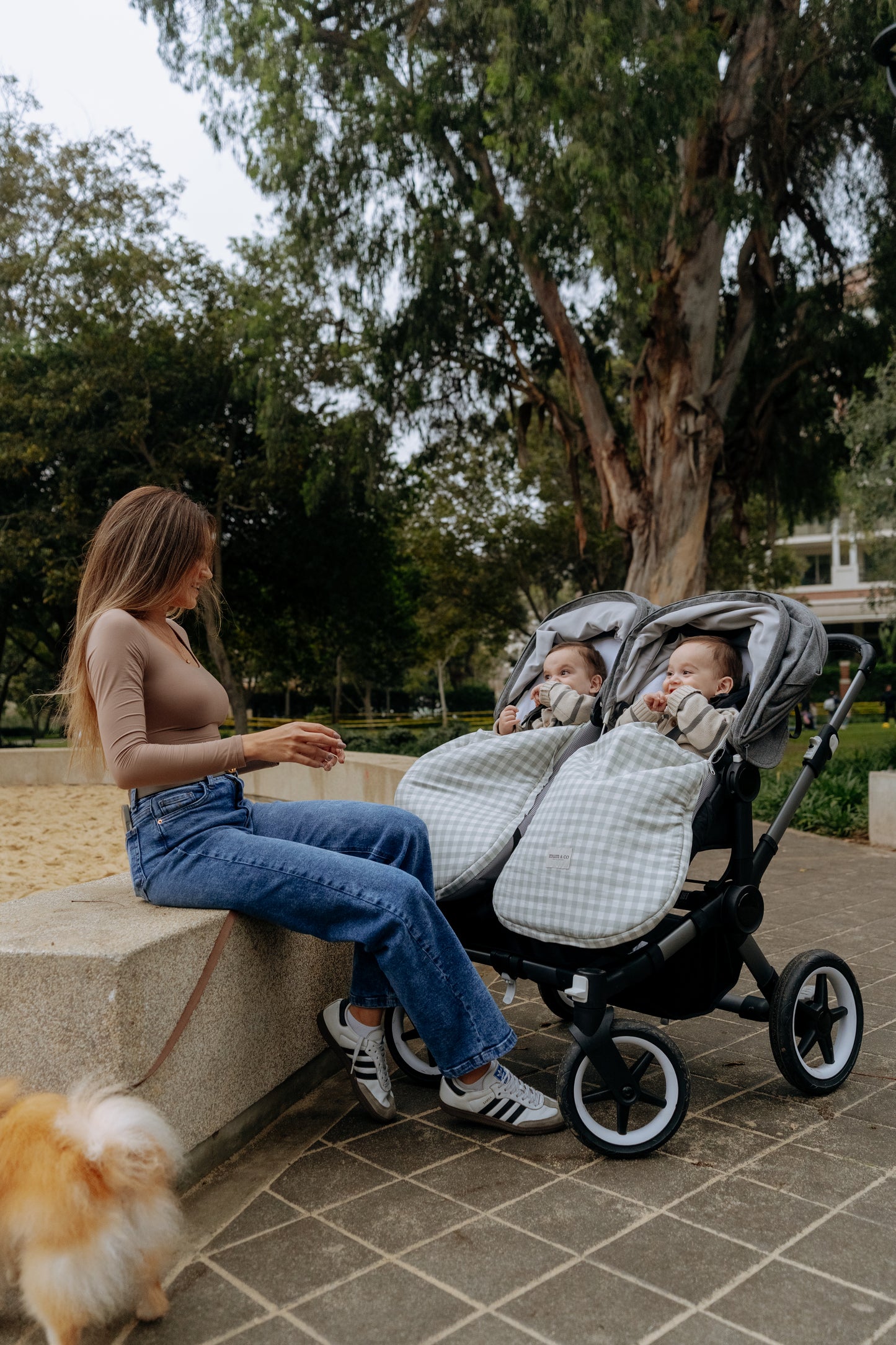 Saco Coche Vichy Gris