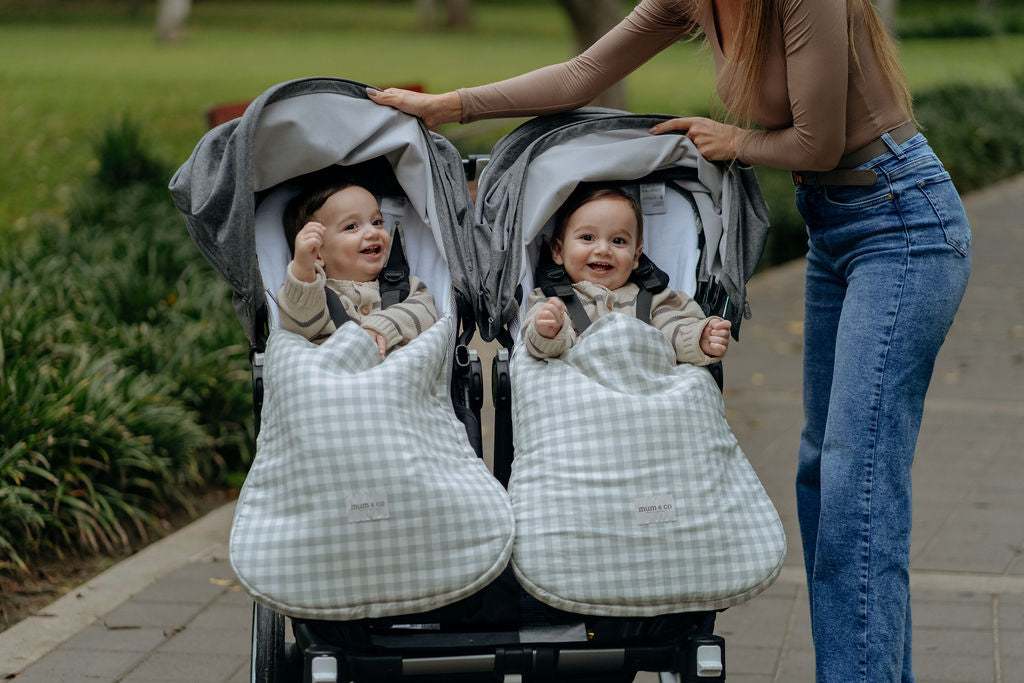 Saco Coche Vichy Gris