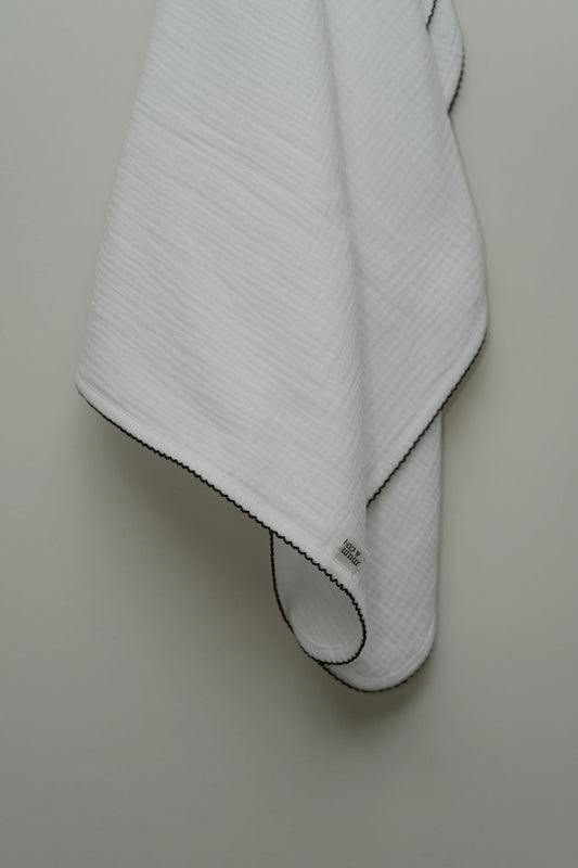 Manta Muselina Blanco & Verde